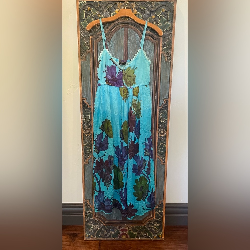 MKY (Sakkas) Floral Ombré Midi Dress in Turquoise Size XS/S